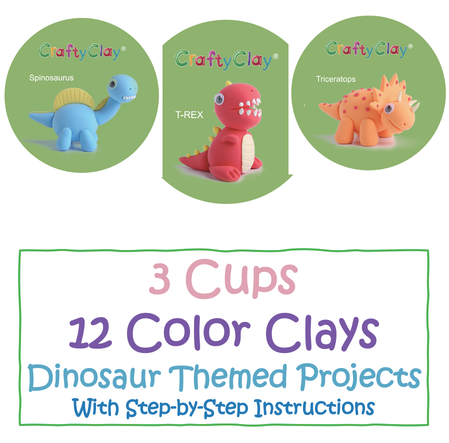 The Baby Dino Bros 12 Color Premium Quality Air Dry Modeling Clays
