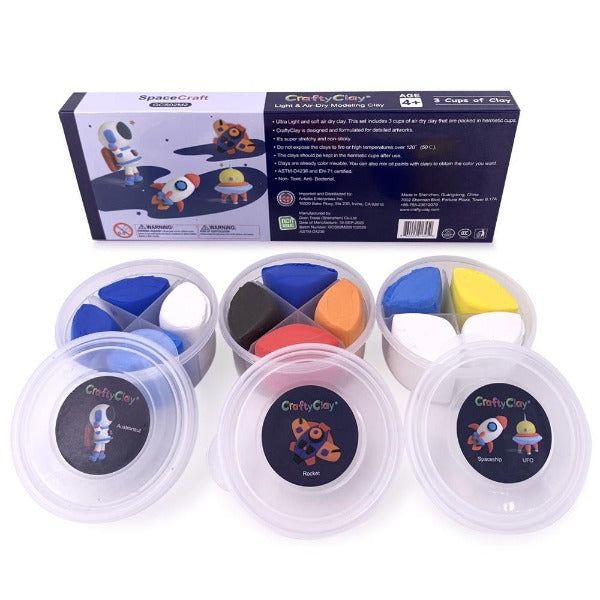 "SPACECRAFT" Air Dry Modeling Clay Set for Kids - CraftyClay